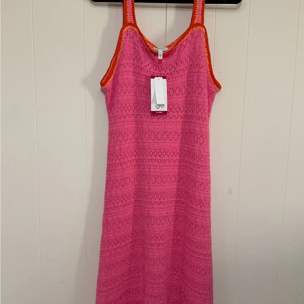 Jessica Simpson Pink and Orange Midi Dress - Picture 1 of 4